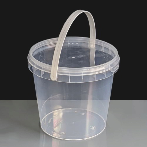 1000ml Clear Round 131mm Diameter Tamperproof Bucket & Lid