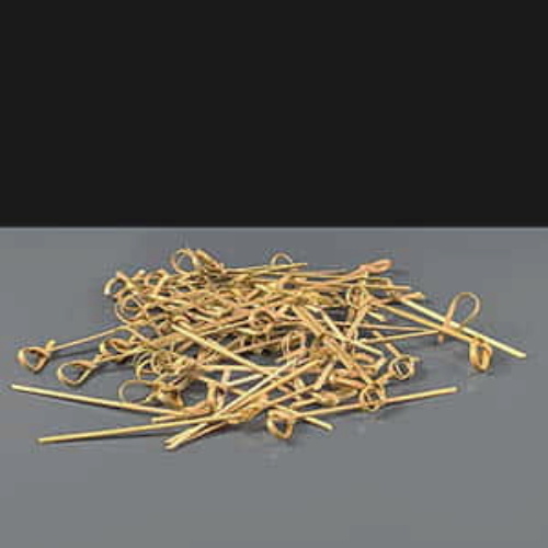 Wooden Bamboo Looped Skewer 90mm