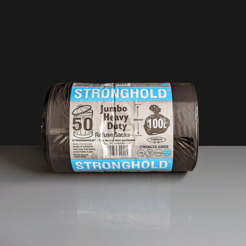 Jumbo Stronghold Heavy Duty Black Bin Bags