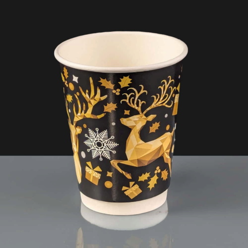 12oz Festive Christmas Design Paper Coffee Cup