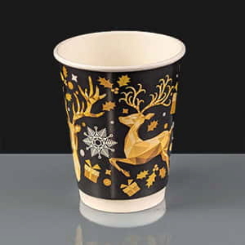12oz Festive Christmas Design Paper Coffee Cup