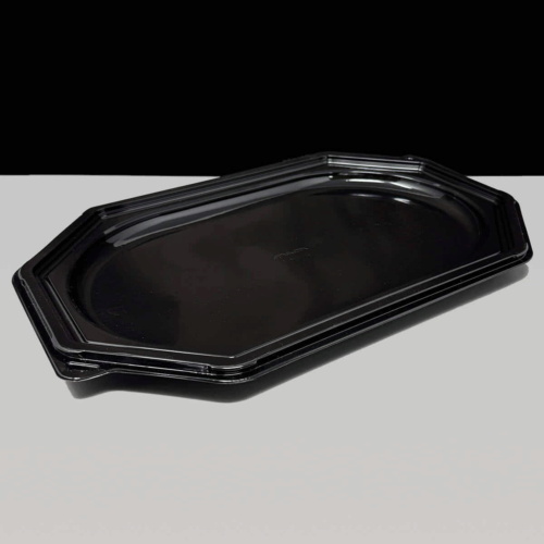 Large Octagonal Black Sandwich Platter Base: Box of 50