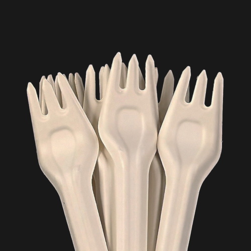 Premium White Compostable Bagasse Fork