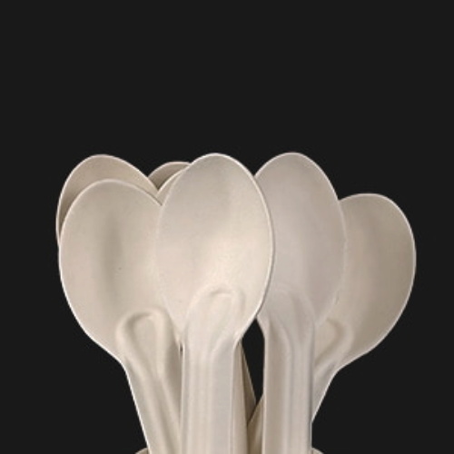 Premium White Compostable Bagasse Spoons
