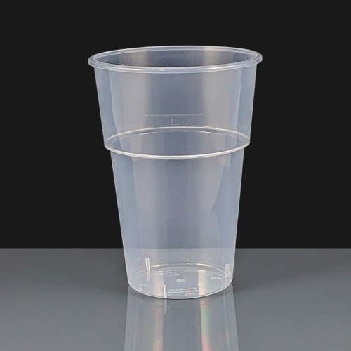 Disposable Plastic 2 Pint to Line Glasses - CE Stamped