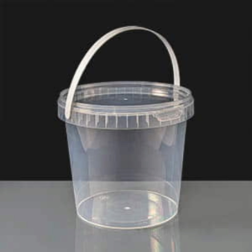 2L Clear Round 168mm Diameter Tamperproof Bucket & Lid