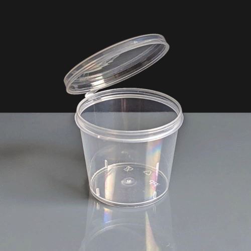 Clearly 1oz (28.5ml) Hinged Lid Deli Pot: Box of 1000