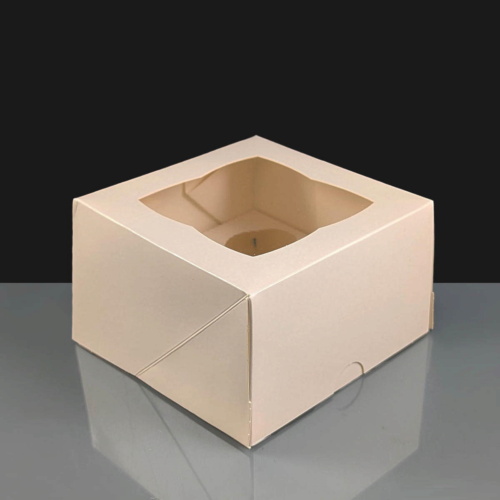 White 4 Hole Mini Cupcake Boxes Film Window