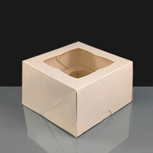 White 4 Hole Mini Cupcake Boxes Film Window