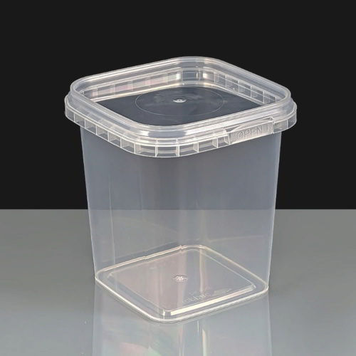 SQUARE Clear 520ml Tamperproof Container and Lid (650)