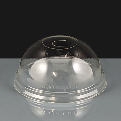 Domed PLA Compostable Straw Slot Lid