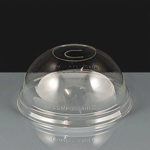 Domed PLA Compostable Straw Slot Lid