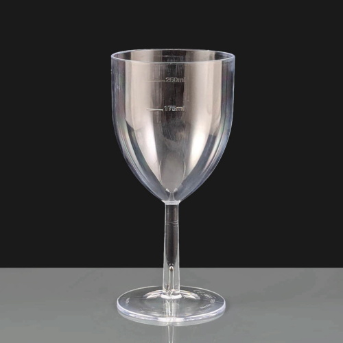 Reusable Plastic Wine Glasses CE 175 & 250ml Lined