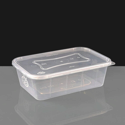 650cc Clear Rectangular Plastic Container and Lid