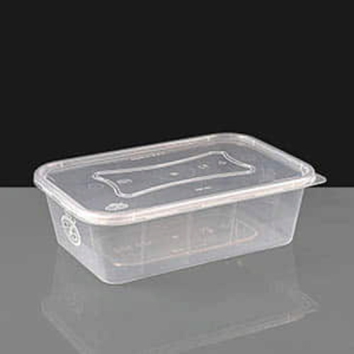 650cc Clear Rectangular Plastic Container and Lid