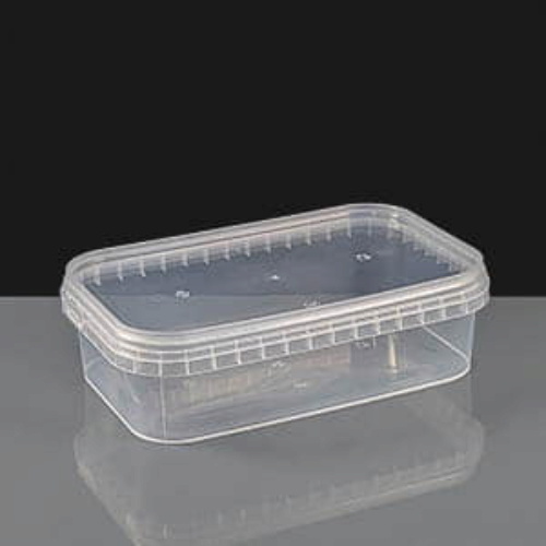 750ml Clear Rectangular Tamperproof Container and Lid