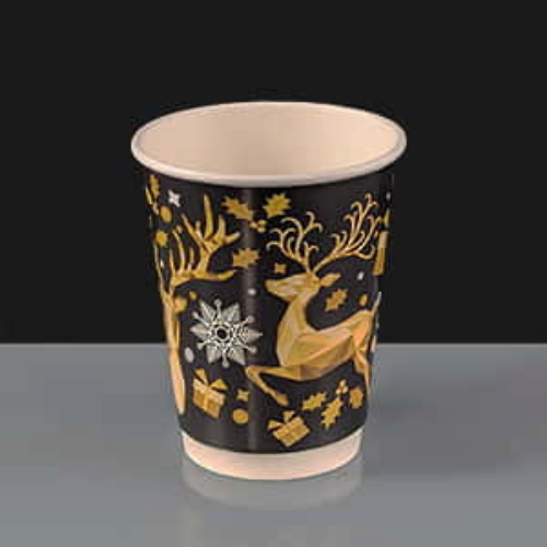 8oz Festive Christmas Design Paper Coffee Cup