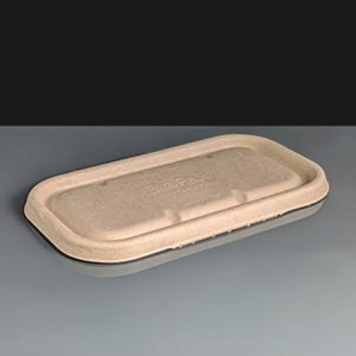 BioPak Natural Biocane Lid for 750ml Rectangular Base