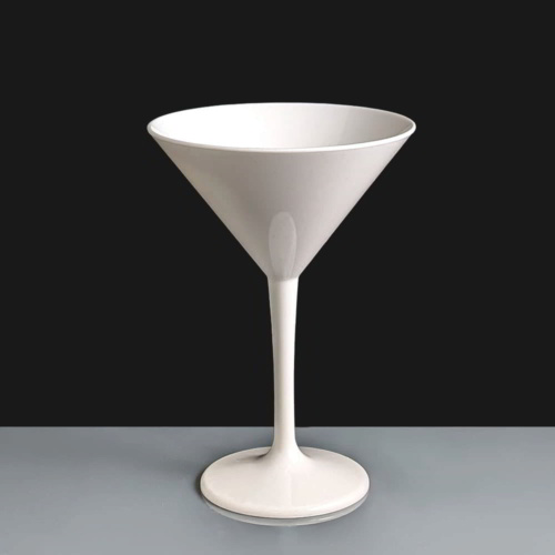 White Polycarbonate Plastic Martini Glass