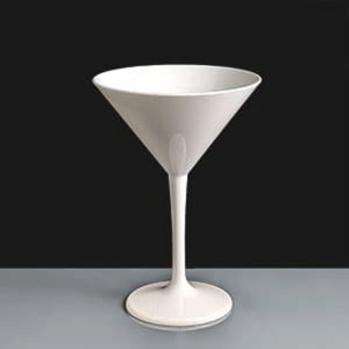 White Polycarbonate Plastic Martini Glass