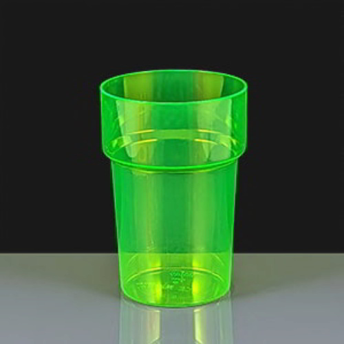 Green Reusable Pint UV Plastic Glasses