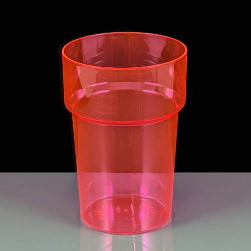 Red Reusable Pint UV Plastic Glasses