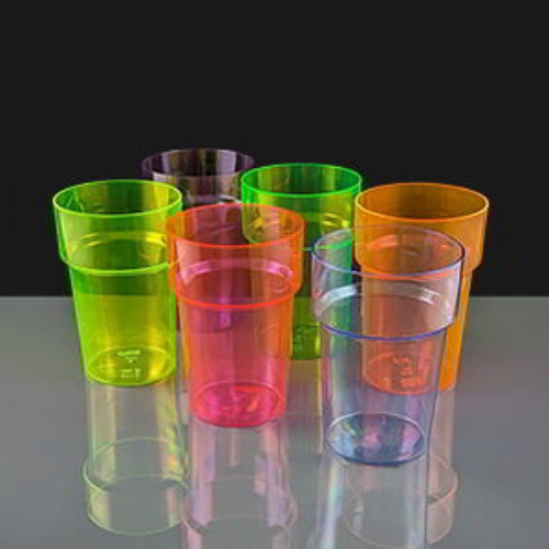 Reusable Mixed Coloured Pint Plastic Glasses