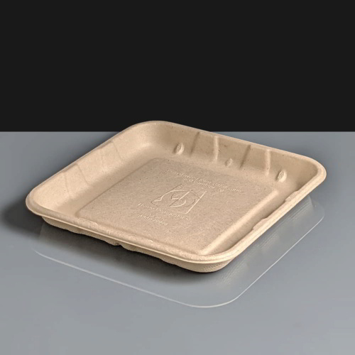BioPak Natural Biocane Produce Tray 5x5 