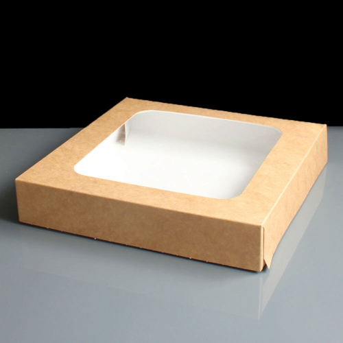 Brown Cardboard Pie Window Boxes 203 x 39mm
