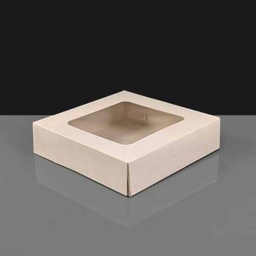 Windowed White Flan or Quiche Boxes 6x6x1.5