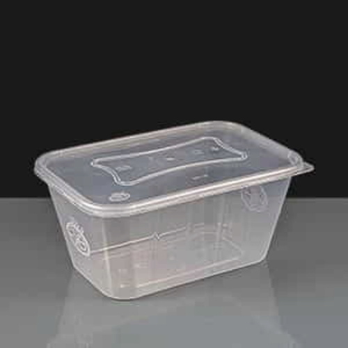 1000cc Premium Clear Rectangular Plastic Container and Lid