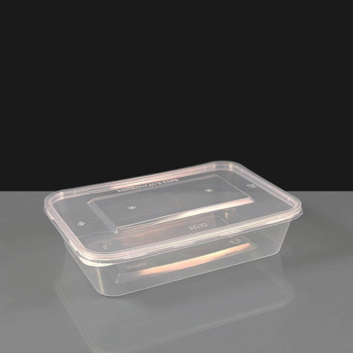 Economy 500cc Clear Rectangular Plastic Container and Lid