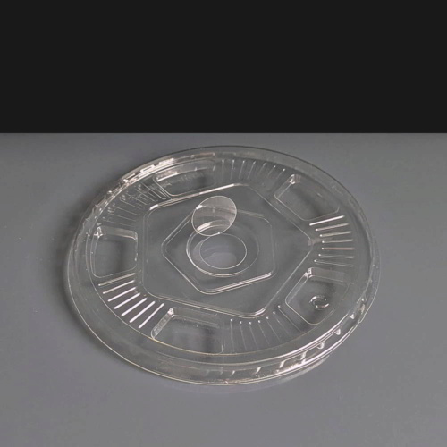 Flat Straw Slot Lid for Compostable PLA Cold Cups