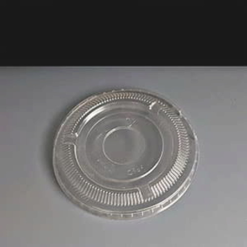 Flat NO HOLE Lid for Compostable PLA Cold Cups