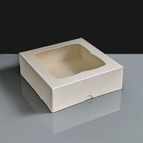 White Cake Box With Window - 157 x 157 x 51mm 