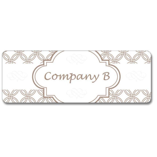 Custom Rectangular Gloss Label - Taupe Chain Link (Roll of 25)