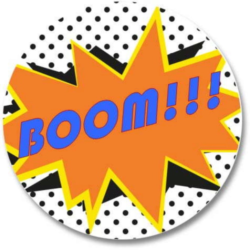 Custom Round Gloss Label - Comic Style 3 (Roll of 25)
