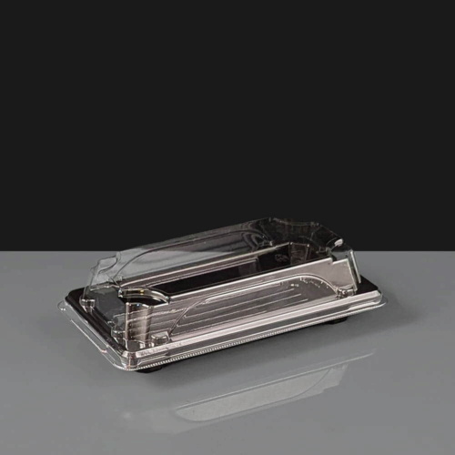 Small Black Sushi Tray and Clear Lid