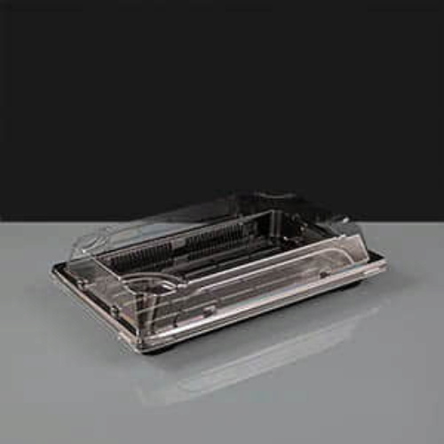 Black Sushi Tray and Clear Lid