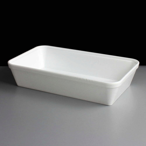 Dart FD34 970ml Rectangular White EPS Foam Container optional lid