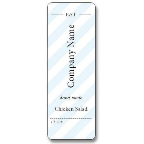 Custom Label - EAT Hand Made Blue - 100x35mm (Roll of 25)