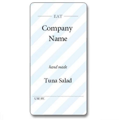 Custom Label - EAT Hand Made Blue - 101x51mm (Roll of 25)