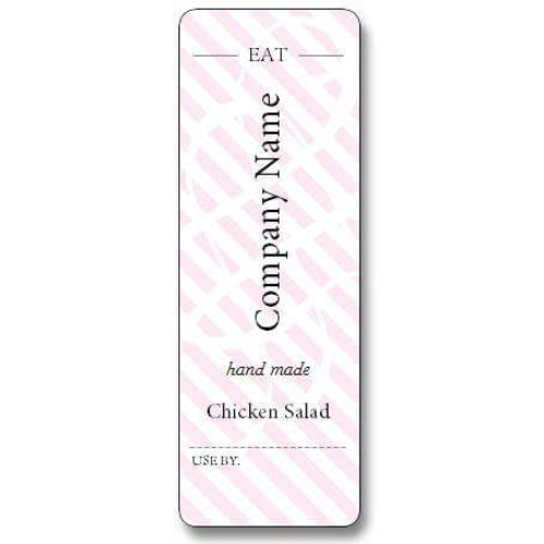Custom Label - EAT Hand Made Pink - 100x35mm (Roll of 25)