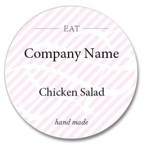 Custom Round Label - EAT Hand Made Pink (Roll of 25)