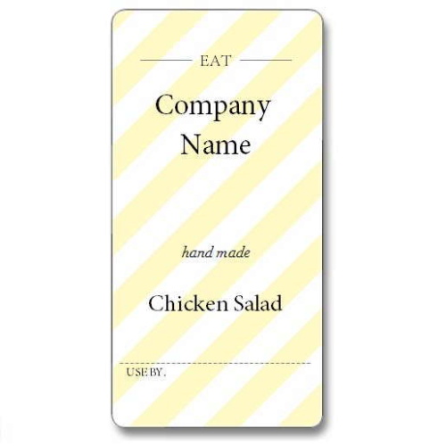 Custom Label - EAT Hand Made Yellow - 101x51mm (Roll of 25)