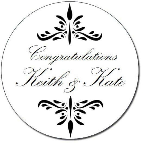 Custom Gloss Label - Elegant White Design (Roll of 25)