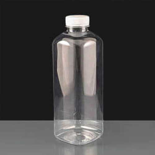 1000ml Square Plastic rPET Juice Bottle with Tamper Evident Cap