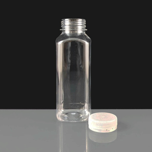 330ml Square Plastic rPET Juice Bottle with Tamper Evident Cap