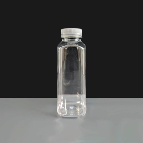 330ml Square Plastic rPET Juice Bottle with Tamper Evident Cap