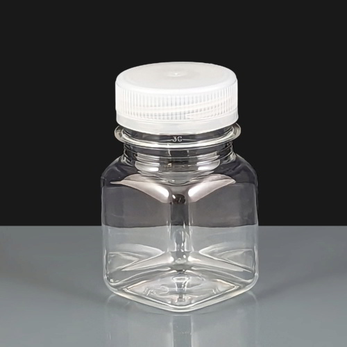 80ml Square Plastic rPET Plastic Bottle with Tamper Evident Cap